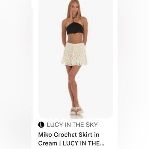 Lucy in the Sky crochet cream skirt size small -sold out in stores